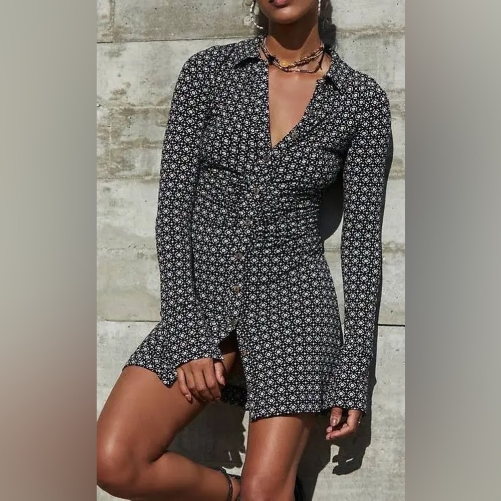Free People Shayla Mini Blk/Wht SZ XS NWT